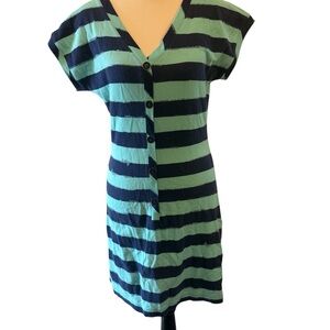 Lilly Pulitzer | Green and Blue Striped Mini Dress